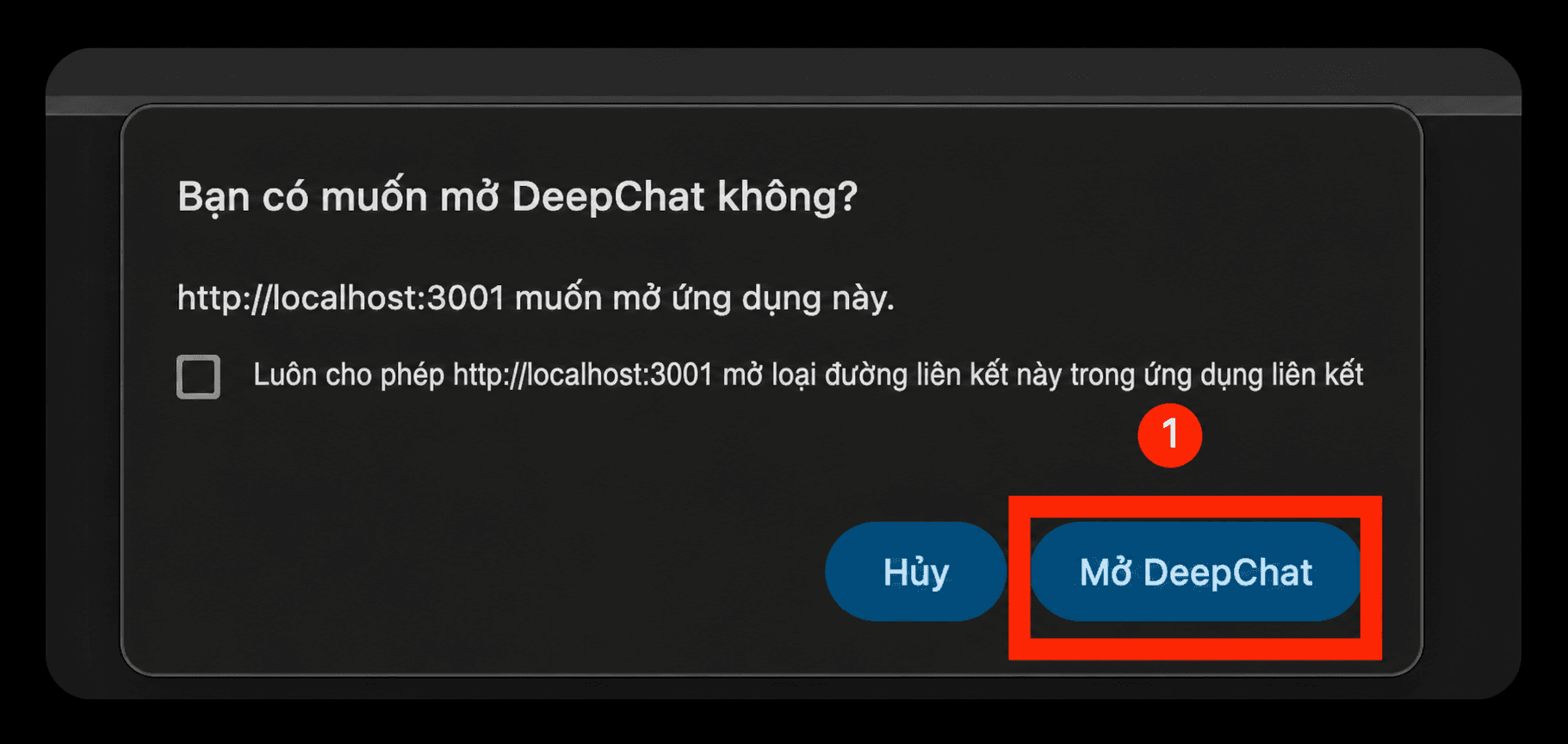 Mở DeepChat